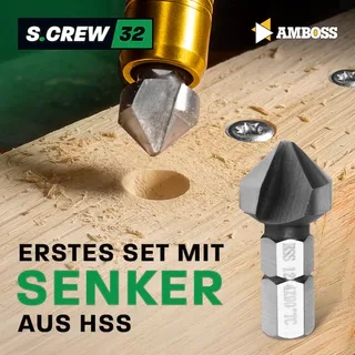 32-tlg. Amboss Werkzeuge Bitset mit Kegelsenker und Magnetbithalter von Amboss – Produktbild 5 von 5