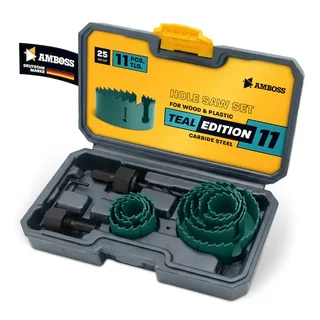 CS Teal Edition Lochsägen Set 11-tlg. Ø 22-68 mm - präzise Lochsäge Holz, Kunststoff & Plattenwerkstoffe från Amboss – produktbild 1 av 5