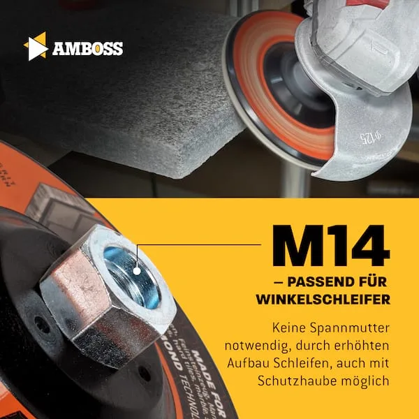 Diamant Fächerschleifscheibe 115mm K120 M14 från Amboss – produktbild 5 av 5