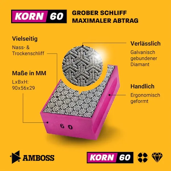 Diamant Schleifpad Korn: 60 från Amboss – produktbild 3 av 5