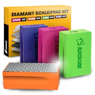 Diamant Schleifpad Set Korn 60-400 van Amboss – productafbeelding 1 van 5