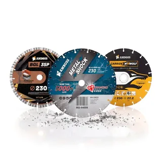 DreamTeam Set - Carbide Wolf Universal HM + Metal Shock 5000+ Stahl + BGL 35P Beton Trennscheiben 230 mm Winkelschleifer Profi Baustelle by Amboss – product image 1 of 4