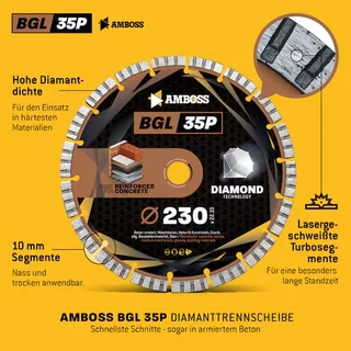 DreamTeam Set - Carbide Wolf Universal HM + Metal Shock 5000+ Stahl + BGL 35P Beton Trennscheiben 230 mm Winkelschleifer Profi Baustelle by Amboss – product image 4 of 4