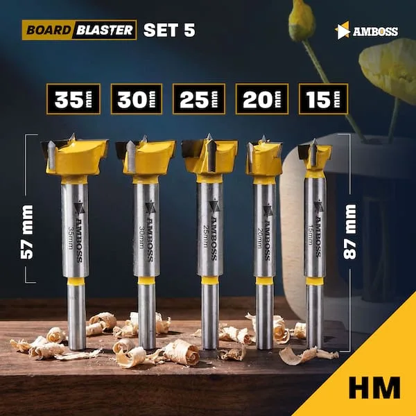 Forstnerbohrer Set 5‑tlg från Amboss – produktbild 3 av 5
