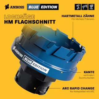 HM Flachschnitt Rapid Change Lochsägen Set 16. 22. 25. 32. 40mm + Schnellwechselaufnahme von Amboss – Produktbild 3 von 5