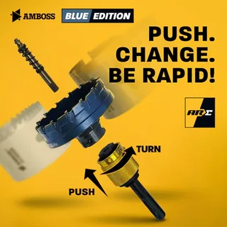 HM Flachschnitt Rapid Change Lochsägen Set 16. 22. 25. 32. 40mm + Schnellwechselaufnahme von Amboss – Produktbild 4 von 5