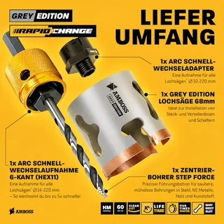 HM Lochsäge 68 mm-(inkl. 6 kant Schnellwechselaufnahme ARC) de Amboss – image du produit 3 sur 5