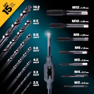 HSS Gewindeschneider Set M3-M12 mit Bohrern by Amboss – product image 4 of 5