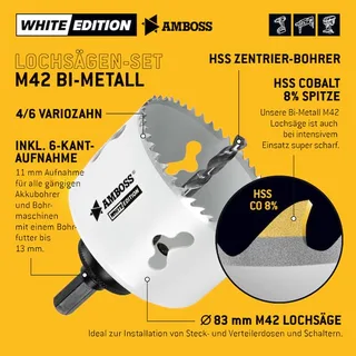 M42 Bimetall Lochsäge 83mm + Aufnahme från Amboss – produktbild 3 av 3