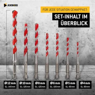 Mehrzweck Bohrer Satz 7-tlg. Ø 4.0-12.0 mm by Amboss – product image 4 of 5