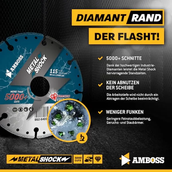 Metal Shock 5000+ - Diamant Trennscheibe 115 x 1,8 x 22,23 mm de Amboss – image du produit 5 sur 5