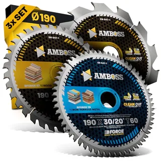Ø190 Akku Hand- Kreissägeblatt Set passend für Metabo KS 18, Makita DHS783, Einhell TP-CS 18, DeWalt DCS57 de Amboss – image du produit 1 sur 5