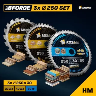 Ø250 Hand- Kreissägeblatt Set passend für Mafell Erika 85 EC, Dewalt DWE 7492 uvm. von Amboss – Produktbild 2 von 5