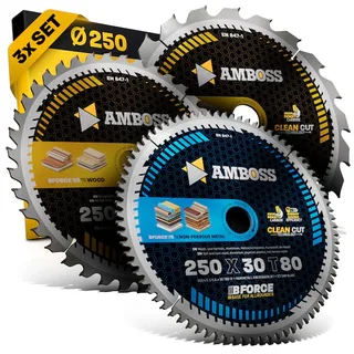Ø250 Hand- Kreissägeblatt Set passend für Mafell Erika 85 EC, Dewalt DWE 7492 uvm. von Amboss – Produktbild 1 von 5
