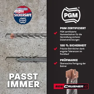 SDS+ Hammerbohrer Set 7tlg. 4X Schneiden PGM Ø 6-14mm x 210mm de Amboss – image du produit 5 sur 5