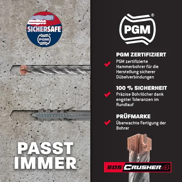 SDS+ Hammerbohrer Set 7tlg. 4X Schneiden PGM Ø 6-14mm x 210mm de Amboss – image du produit 5 sur 5