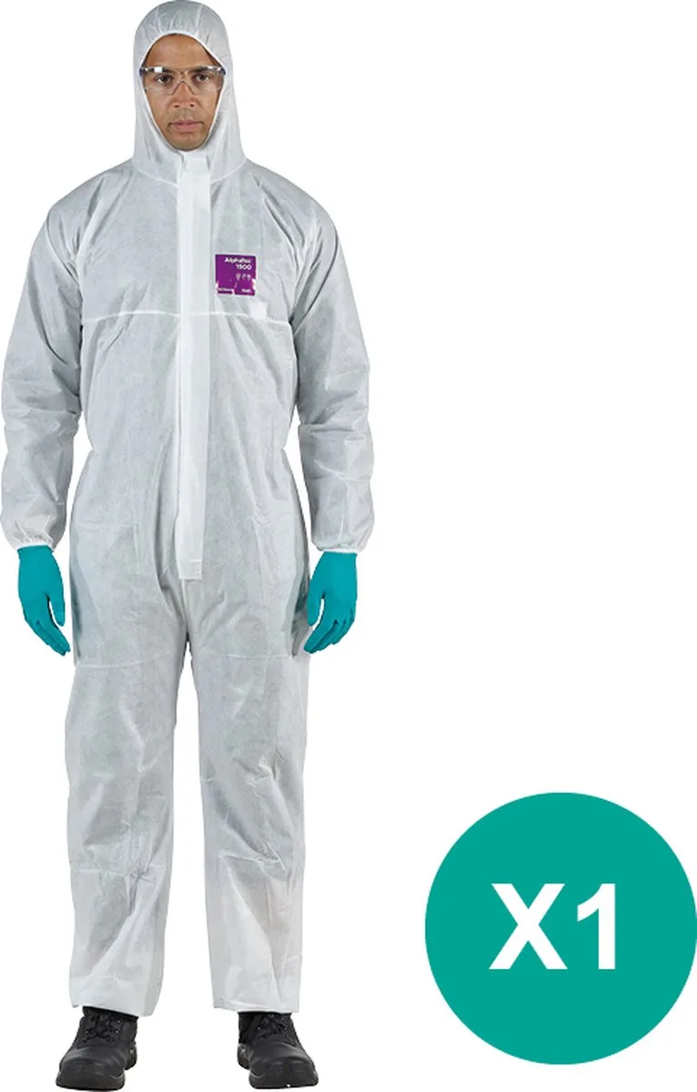 AlphaTec® 1500/138 - Chemische bescherming, Waterdichte overall, Doe-het-zelf, Bouw, S von Ansell, Weiß – Produktbild