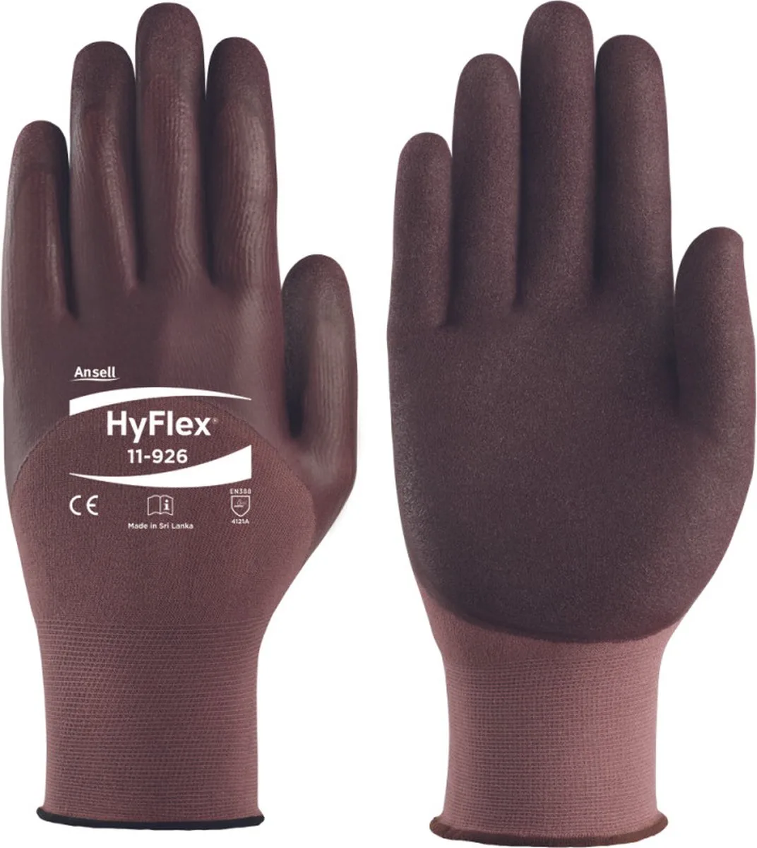 Hyflex 11-926 - werkhandschoenen - 12 paar van Ansell, Zwart, Paars, 10 – productafbeelding