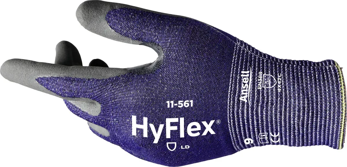 HyFlex® 11561R090-1P Werkhandschoen Nylon, HPPE, Basalt, Spandex, Polyester Maat (handschoen): 9 EN 388:2016, EN 420-2003, EN 21420:2020 ISO 21420:2020 by Ansell, Grey – product image