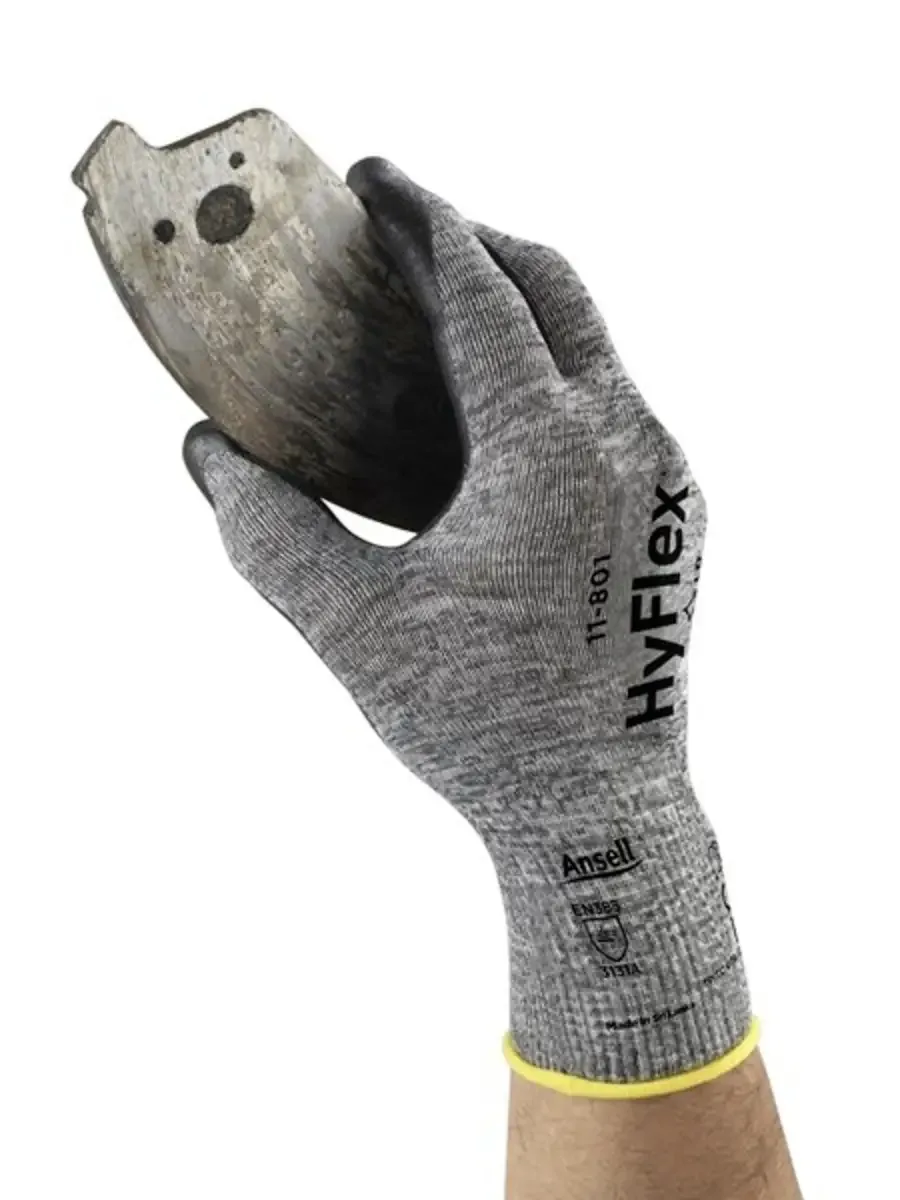 HyFlex® 11801080 Werkhandschoen Nylon Maat (handschoen): 8 EN 388, EN 16350:2014 PSA-cat. II 1 paar van Ansell, Zwart – productafbeelding