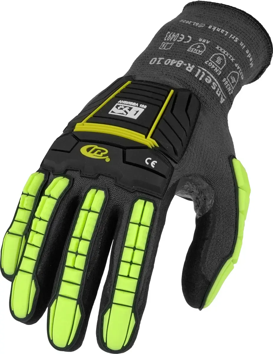 R840R070-1P Ringers R840 Arbeitshandschuh Größe (Handschuhe): 7 EN 21420:2020 1 Paar von Ansell, Schwarz, Grün, Gelb – Produktbild