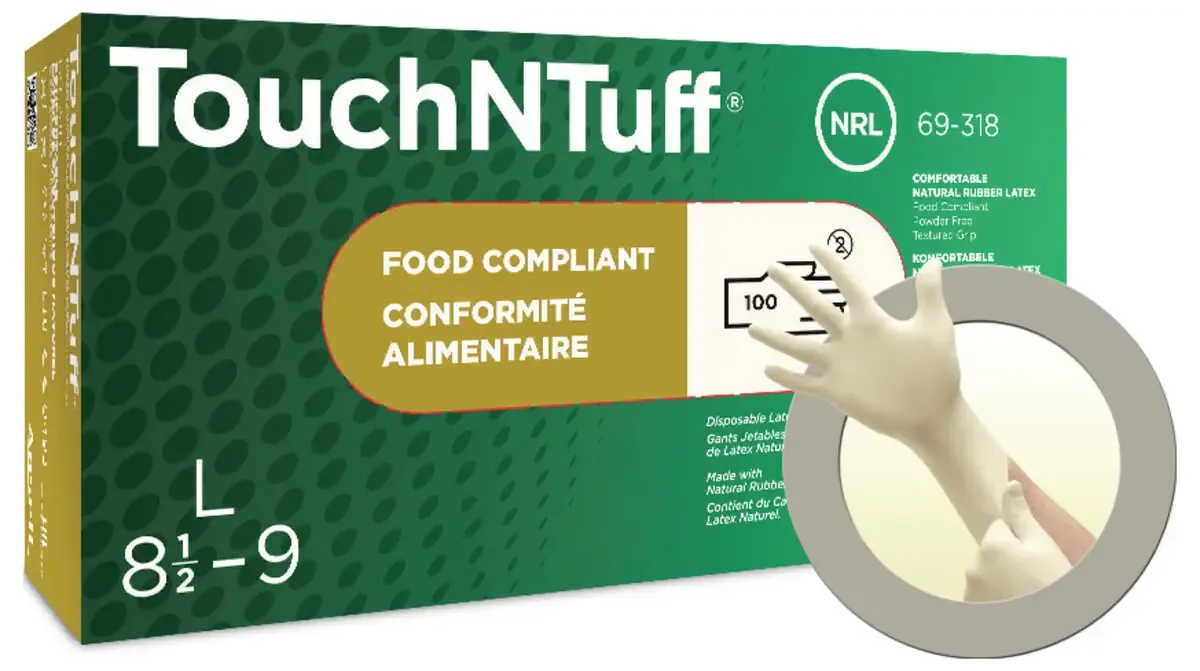 TouchNTuff 69318070 Wegwerphandschoen 100 stuk(s) Natuurlatex Maat (handschoen): S, 6.5, 7 EN 21420:2020 van Ansell, Naturel – productafbeelding