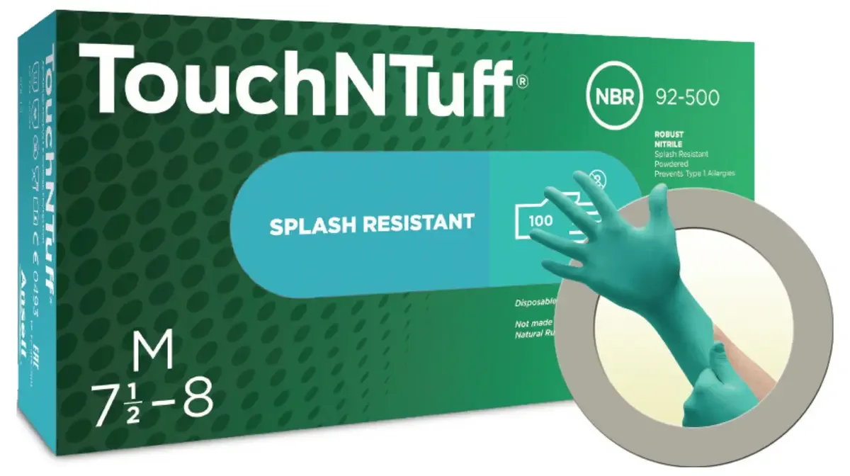 TouchNTuff 92500090 Wegwerphandschoen 100 stuk(s) Nitril Maat (handschoen): L, 8.5, 9 EN 21420:2020 van Ansell, Groen – productafbeelding