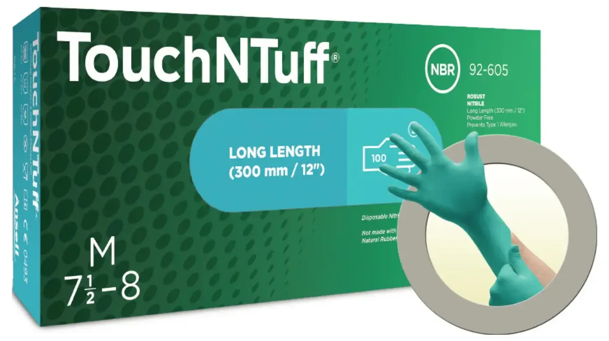 TouchNTuff 92605070 Wegwerphandschoen 100 stuk(s) Nitril Maat (handschoen): S, 6.5, 7 EN 21420:2020 von Ansell, Grün – Produktbild