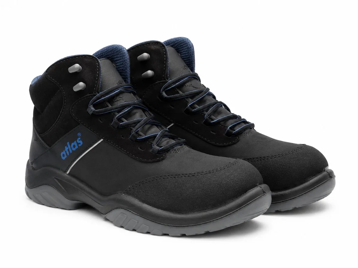 Alu-Tec 675 XP S3 Veiligheidsschoenen – Hoge Werkschoenen – Aluminium Neus – Metaalvrije Antiperforatie – Zwart de Atlas, Bleu, 40 – image du produit