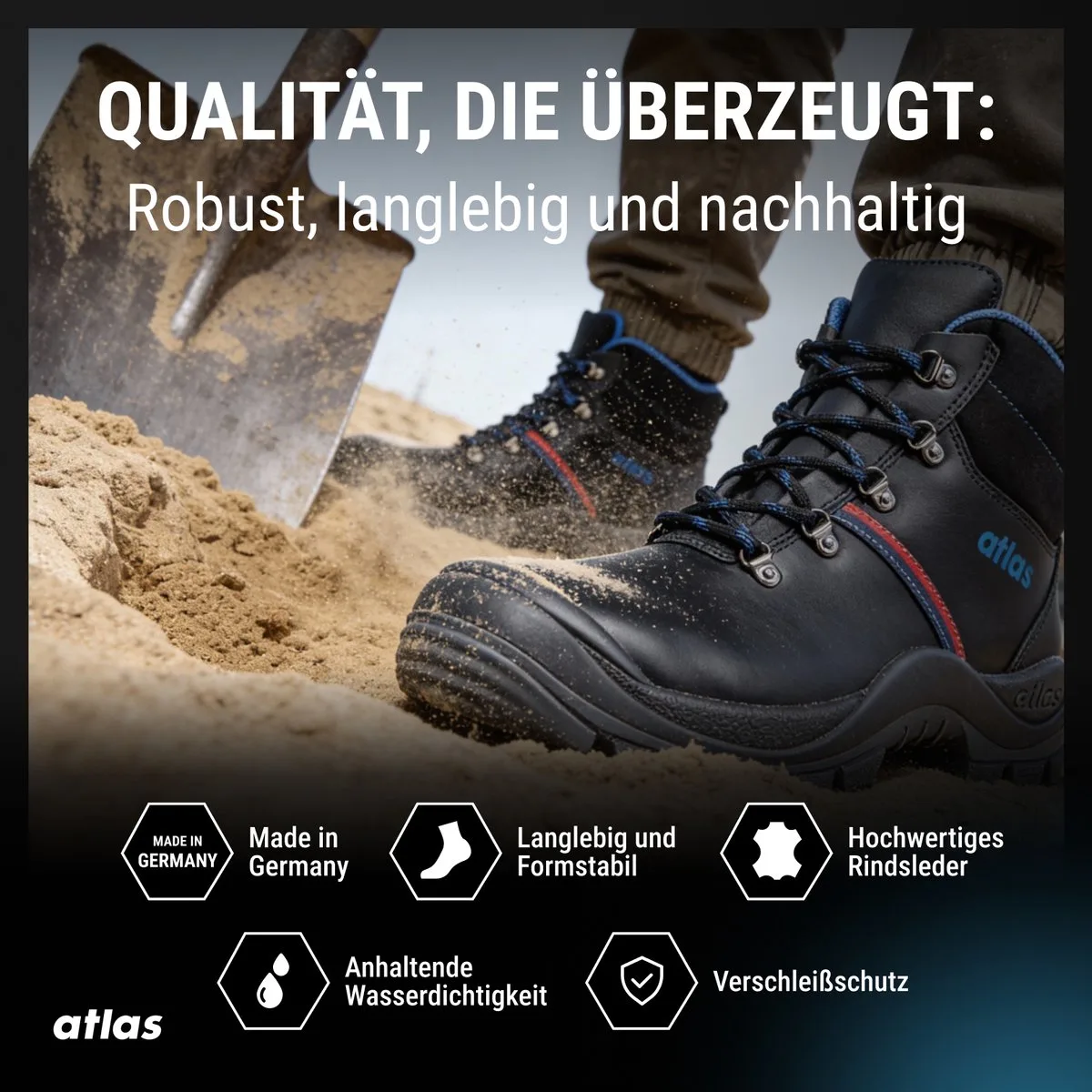 Anatomic Bau 500 werkschoenen- S3 von Atlas, Schwarz, 39 – Produktbild