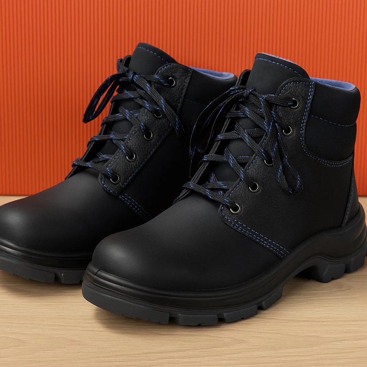Ergotex 600 S2 veiligheidsschoenen – waterdicht zwart hoog model – met 3D-dempingssysteem & Ergo-Tex voering – geschikt voor steunzolen – professionele werkschoenen voor bouw & industrie de Atlas, Bleu, 41 – image du produit