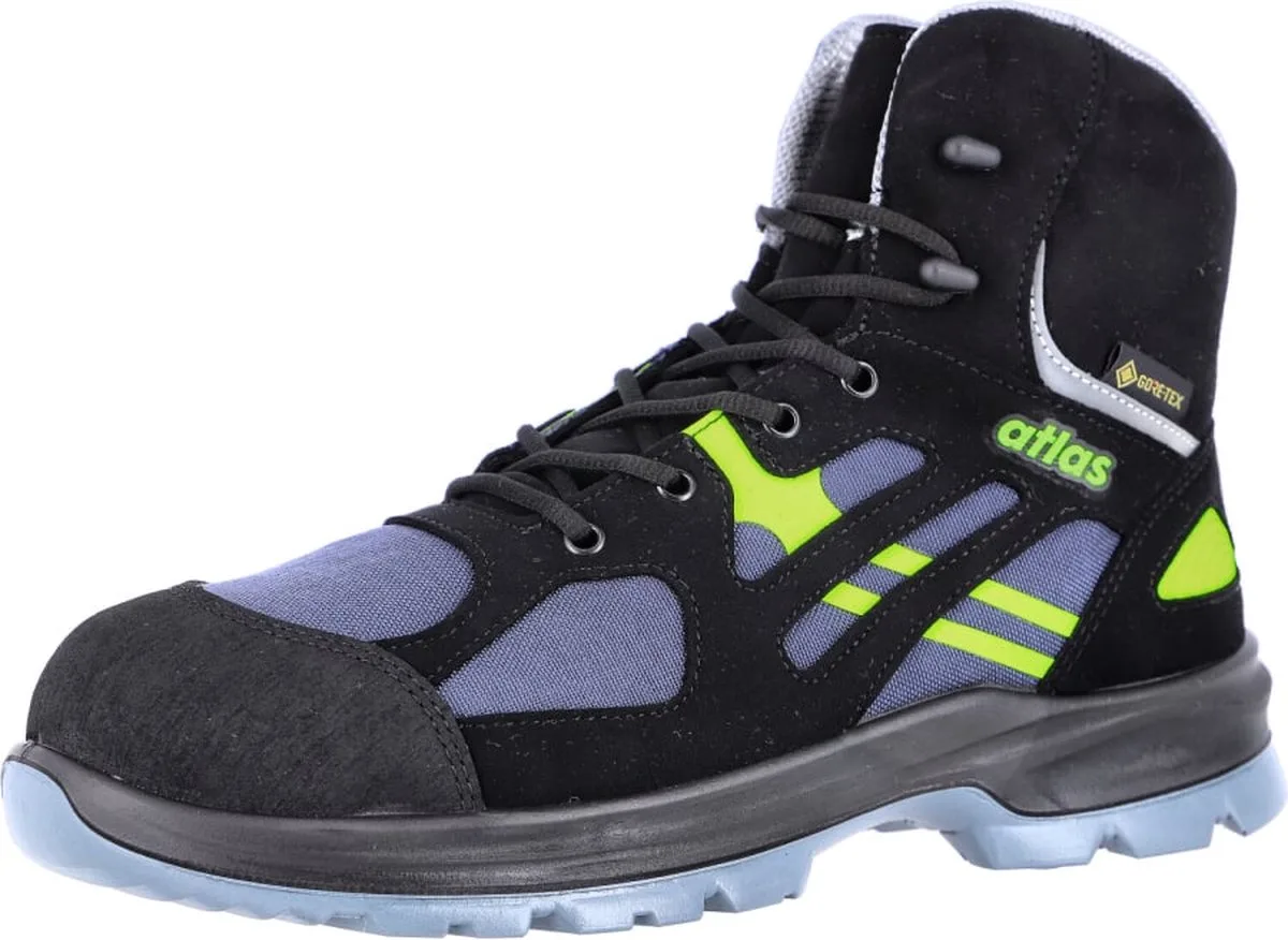 Safety Hoge Schoenen S3 GTX 8205 von Atlas, Schwarz, Lila, Gelb, 40 – Produktbild