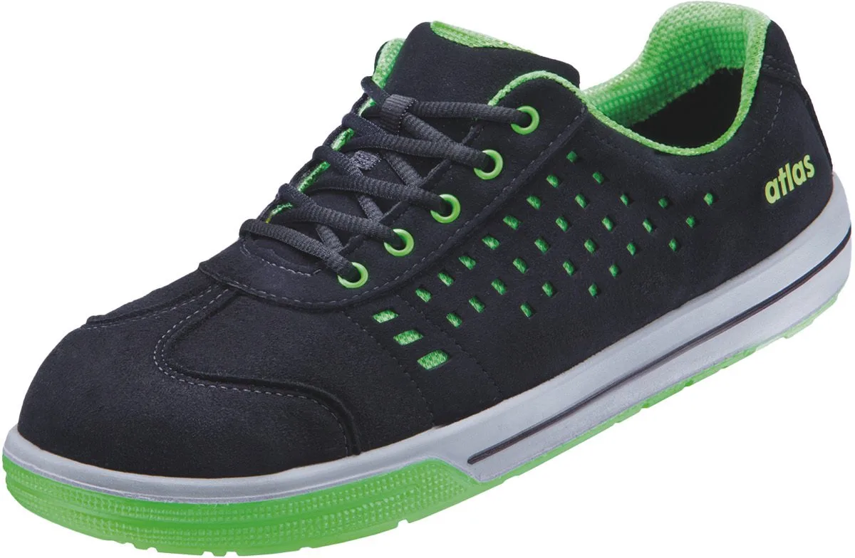 Veiligheidsschoenen Sneaker A240 ESD fra Atlas, Sort, Grøn – produktbillede