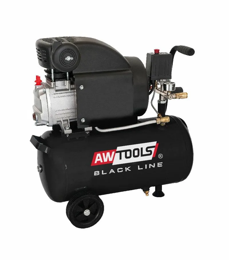 AC24 - Compressor - 24L - 2,0HP - Black Line van AWTOOLS, Zwart – productafbeelding