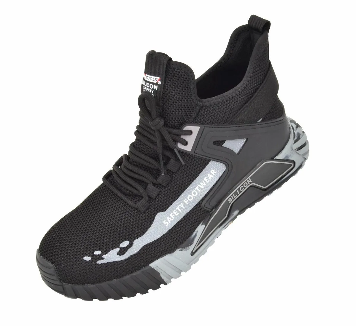 AW01584 Serie - Werkschoenen Hoog - Siliconen - Waterbestendig - Anti-slip - Stalen Neus van AWTOOLS, Zwart, Groen – productafbeelding