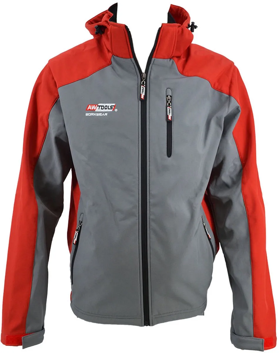 AW02702 - Softshell Werkjas - L - Wind- en Waterdicht by AWTOOLS, Red, Grey – product image