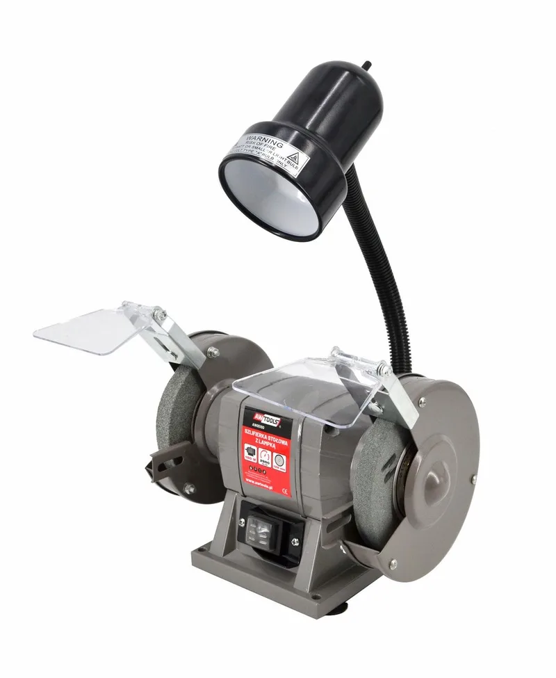 AW05100 Tafelslijpmachine - 150W - Ø 125 mm - Met Verstelbare Werklamp - Inclusief 2 Slijpschijven - Robuust Metaal - 5902198745693 de AWTOOLS – image du produit
