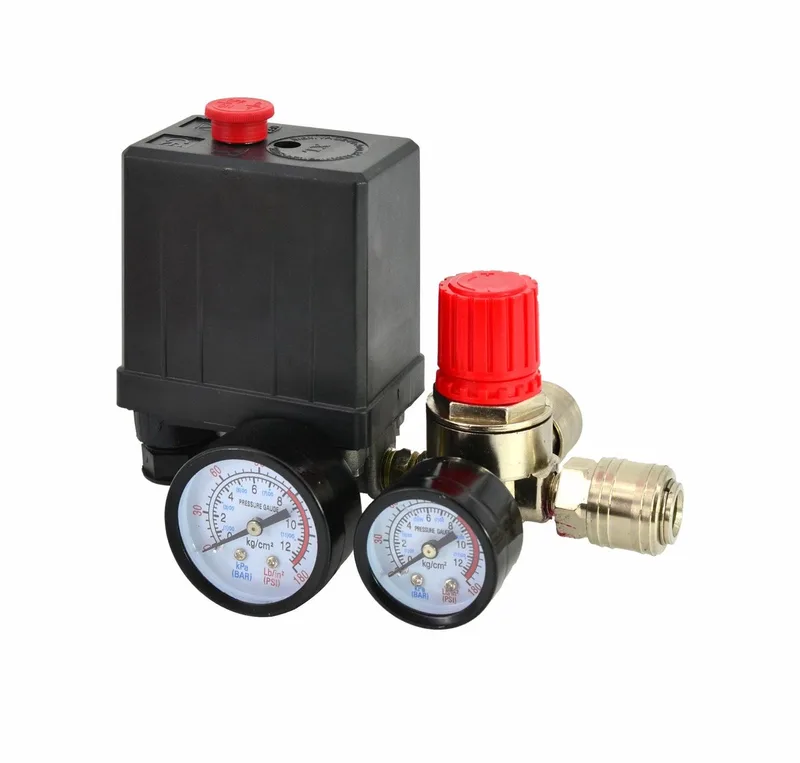 AW10207 - Drukschakelaar Compressor - 230V - 2 Ingangen - 1/4" de AWTOOLS, Rouge – image du produit
