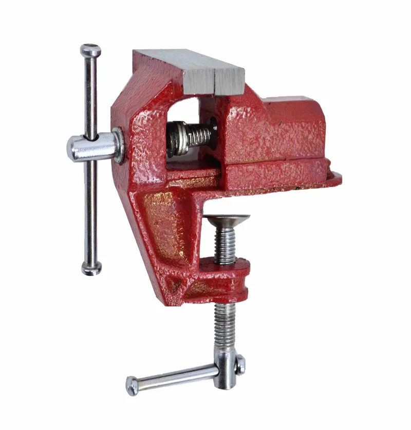 AW24103 - Vast Modelbouw Bankschroef - 60mm - Stalen Bekken - Gietijzeren Constructie de AWTOOLS, Rouge – image du produit