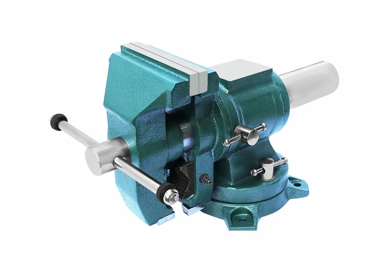 AW24295 - Multifunctionele Bankschroef - 125mm - 360° Draaibare Basis - Gietijzeren Constructie van AWTOOLS – productafbeelding