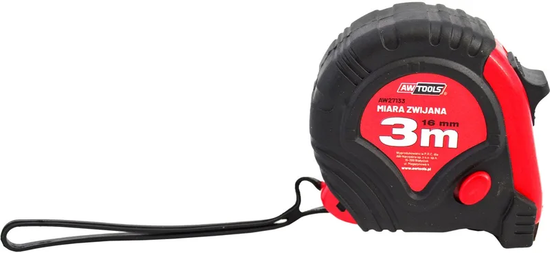 AW27136 - Rolmaat - 7.5m x 25mm - Ergonomische Behuizing - Magneet de AWTOOLS, Rouge, Noir – image du produit