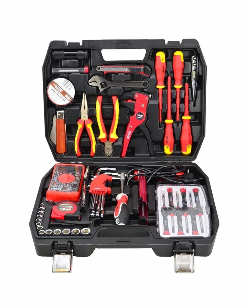 AW39250 - Elektricien Gereedschapset - 68-delig - VDE Geïsoleerd - CrV/S2 Staal von AWTOOLS, Gelb – Produktbild