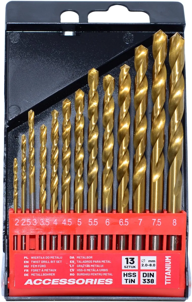 AW42317 - Titanium Metaalboor Set - HSS - 13 Stuks - 2-8mm de AWTOOLS – image du produit
