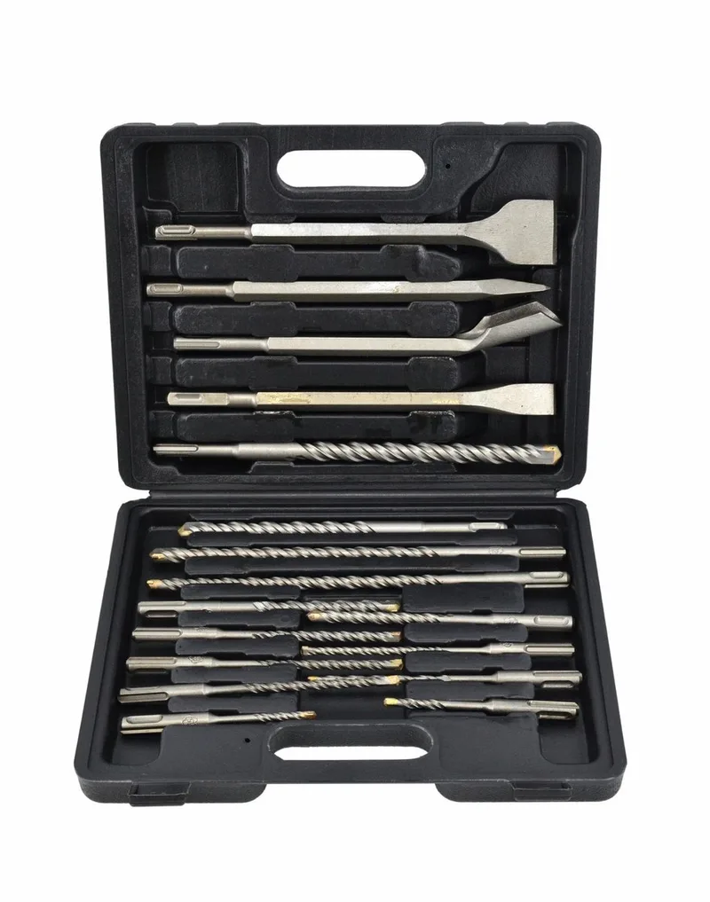 AW42917 - SDS-Plus Boor- en Beitelset - 17-delig - In Aluminium Koffer - Voor Beton en Steen från AWTOOLS – produktbild