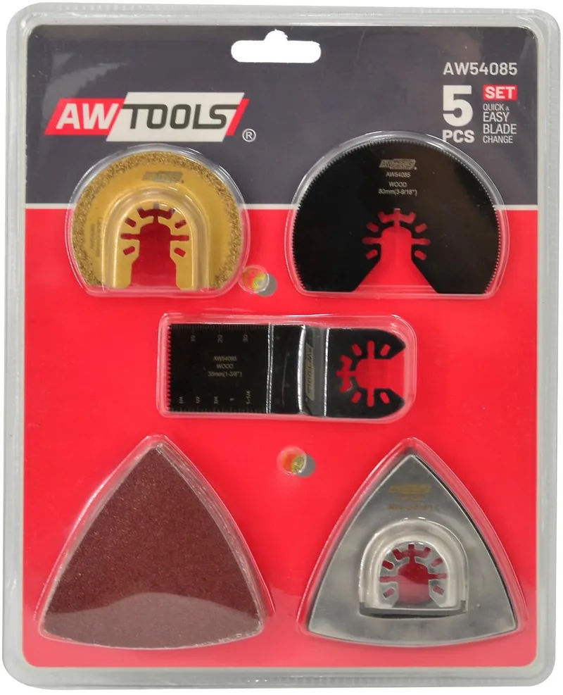 AW54085 - Multitool Accessoires Set - 14 Stuks - HCS/BIM Staal - Universeel Montage by AWTOOLS – product image