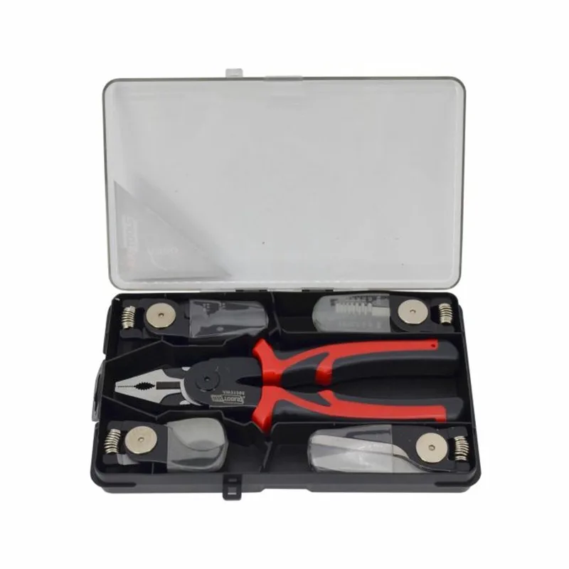 AWTools - 5-functie Multifunctionele Tang - 200mm - Ergonomische TPR van AWTOOLS, Zwart, Grijs – productafbeelding
