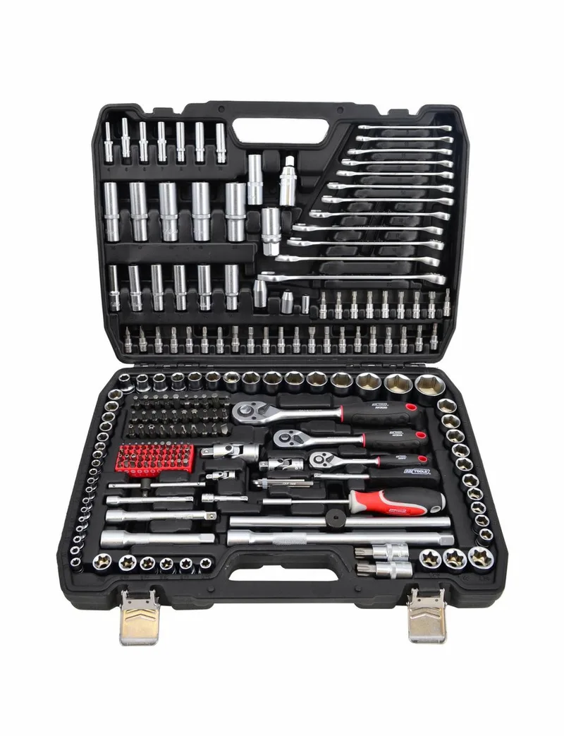Black Line - Dopsleutelset - 216 Delig - CrV en CrMo Staal - Ergonomische Rhoekoepbak by AWTOOLS, Black – product image