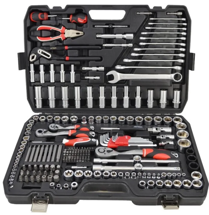 Black Line - Dopsleutelset - 225-delig - CrV Staal - Ergonomische Handvatten de AWTOOLS, Noir – image du produit