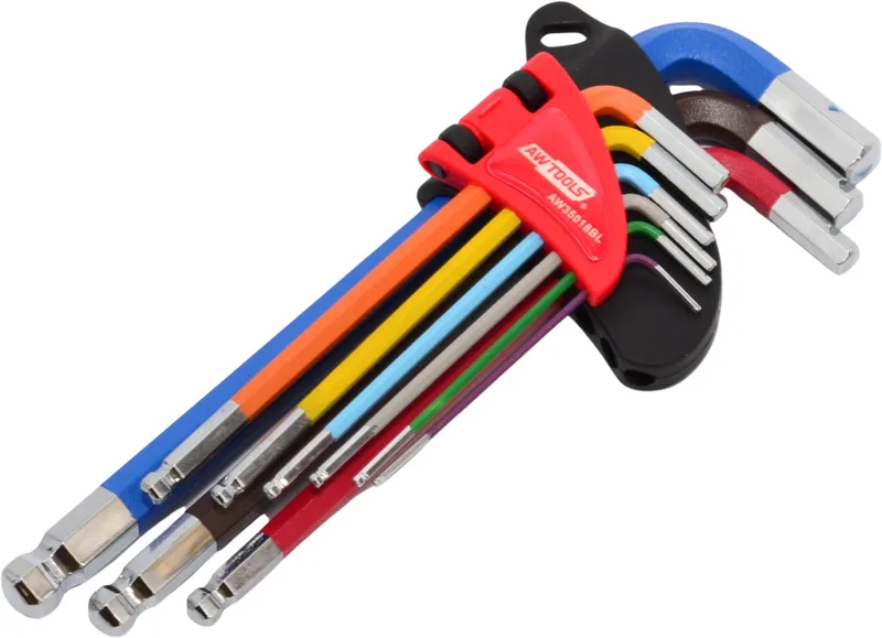 Black Line - Inbussleutel Set - 1.5-10 mm - Kleurcode - Balvormige Eind van AWTOOLS, Zwart – productafbeelding