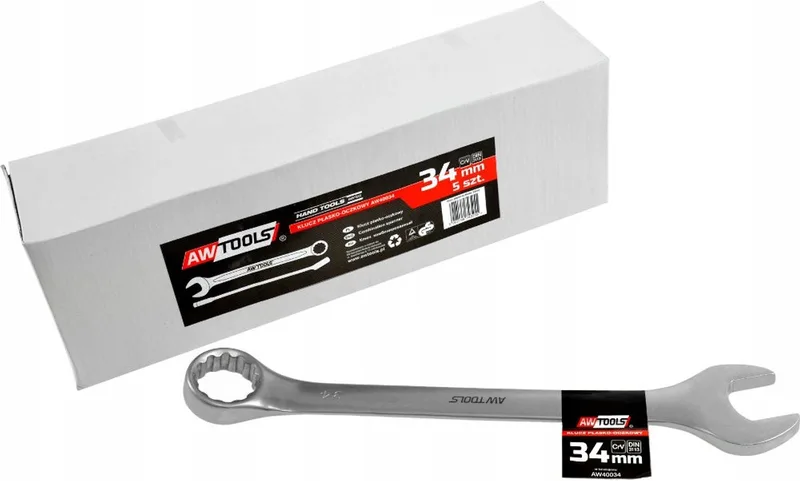 CrV - Dopsleutel - 34 mm - Ergonomische Ontwerp - DIN 3113 by AWTOOLS, Metaalkleur – product image